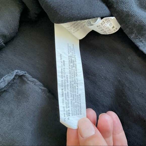 ZARA Black Combination Long Sleeve Lace TrimMini Dress XS Button Front V Neck - Picture 6 of 7